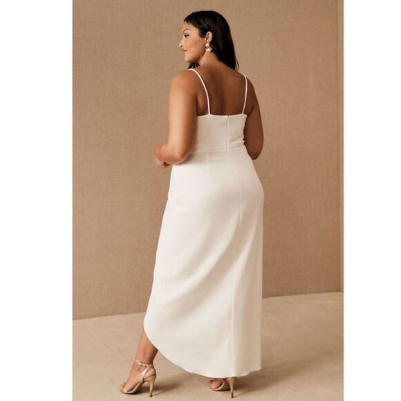 NWT Anthropologie BHLDN Caron Crepe Midi Dress SIZE 16 Ivory - Off White Tulip - Picture 5 of 7